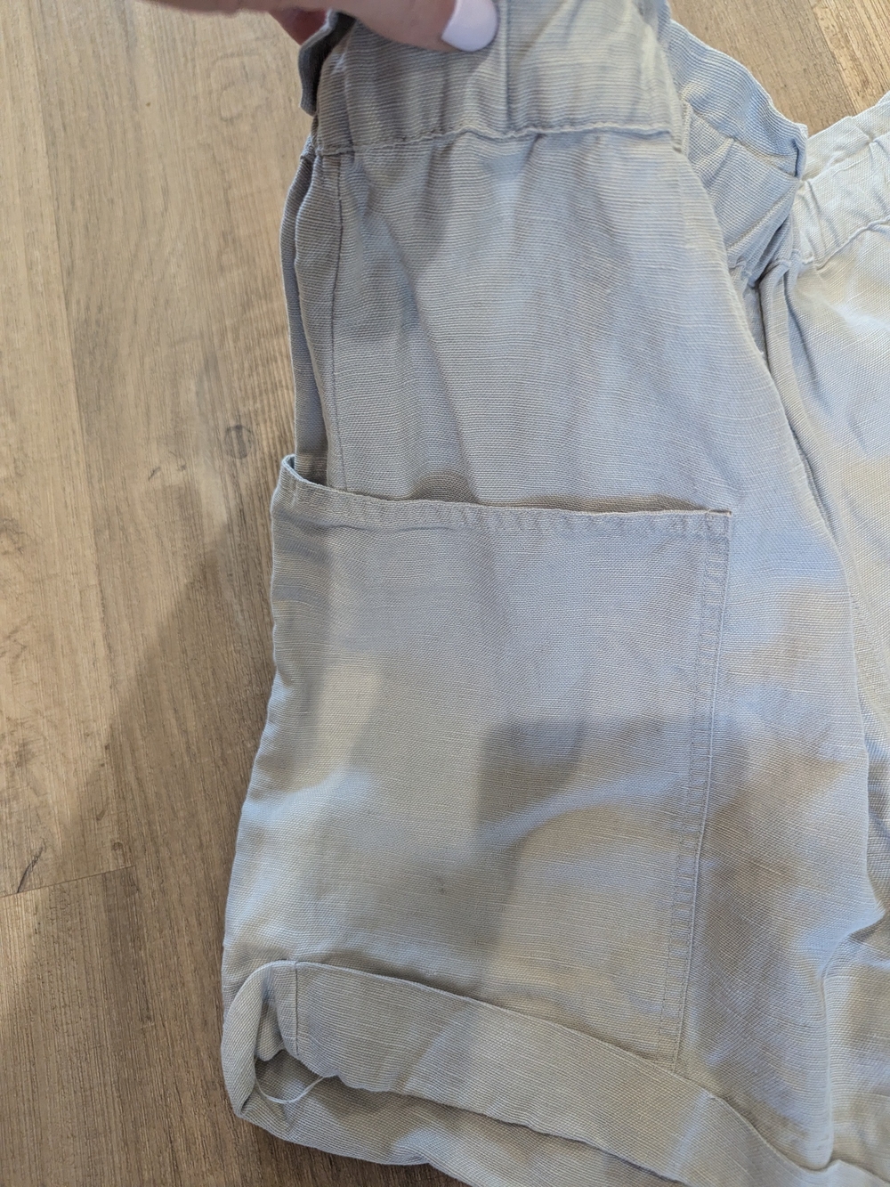 Wilfred free Linen Blend Pull On Shorts Gray - Picture 4 of 7